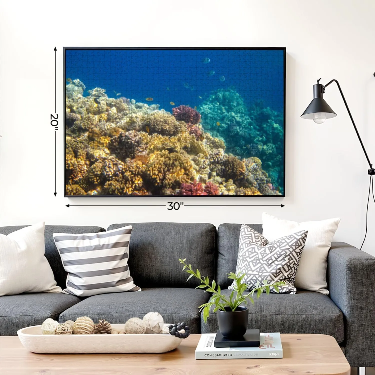 Puzzles for Adults 1000 Pieces Coral Reef Tropical Fish Sunlight Wooden Jigsaw Puzzles Challenging Fun Educational Family Games Kid Toys Art Work Gift Home Decor