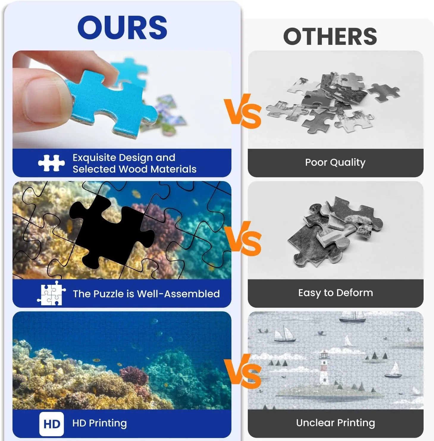 Puzzles for Adults 1000 Pieces Coral Reef Tropical Fish Sunlight Wooden Jigsaw Puzzles Challenging Fun Educational Family Games Kid Toys Art Work Gift Home Decor