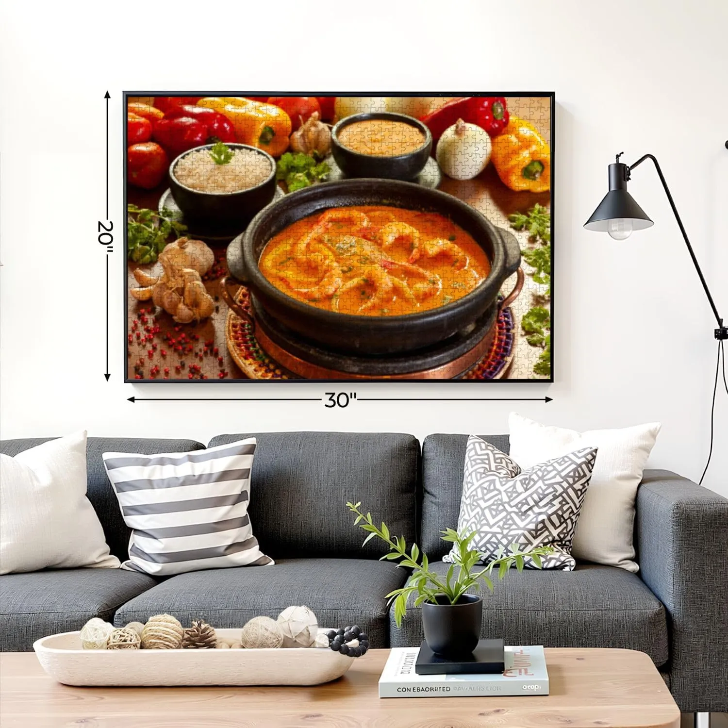 Puzzles for Adults 1000 Pieces Fish Shrimp stew Usually Served Rice mush Traditional Dish Brazilian Wooden Jigsaw Puzzles Challenging Fun Educational Family Games Kid Toys Art Work Gift Home Decor