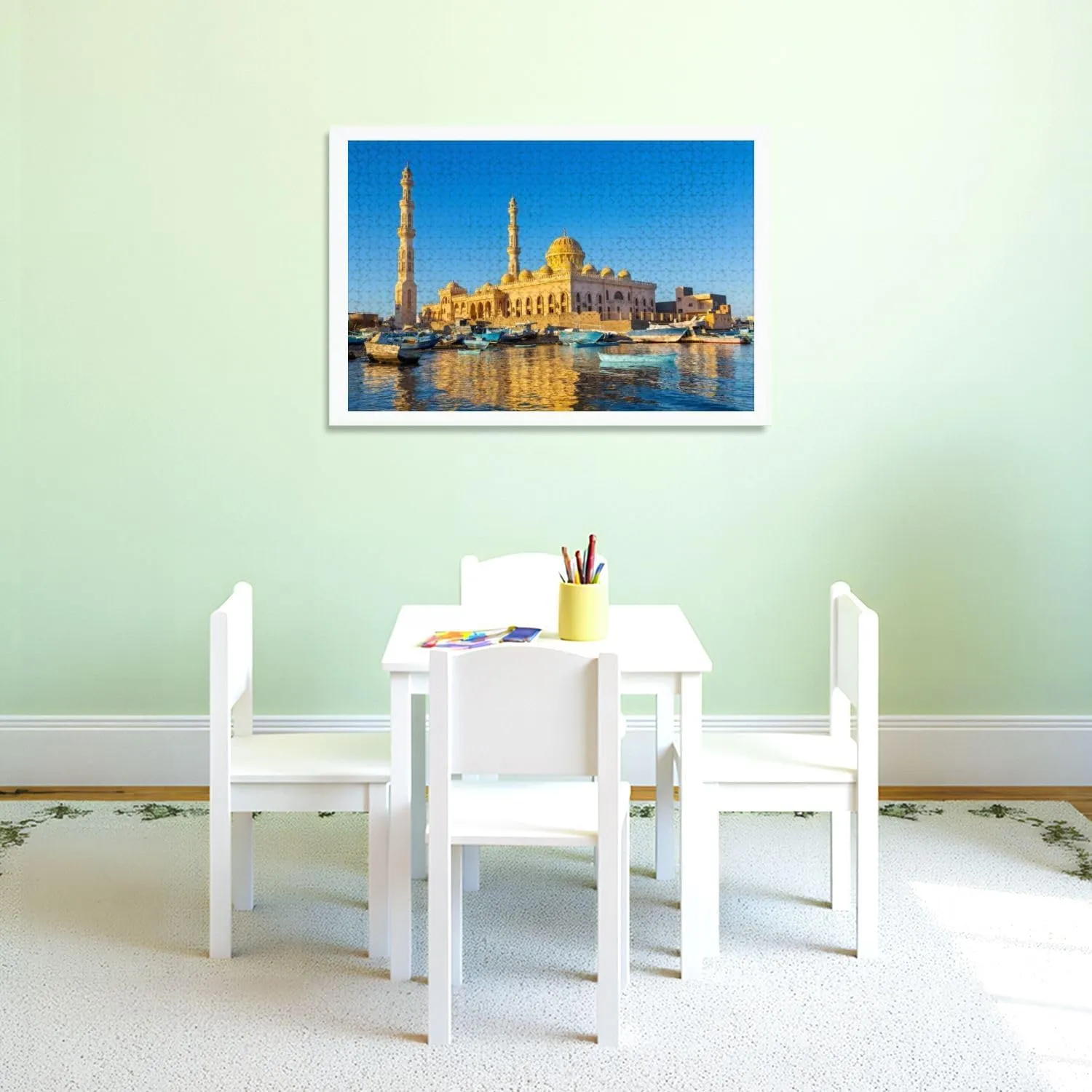 Puzzles for Adults 1000 Pieces Fishing Boats sea Egypt Wooden Jigsaw Puzzles Challenging Fun Educational Family Games Kid Toys Art Work Gift Home Decor