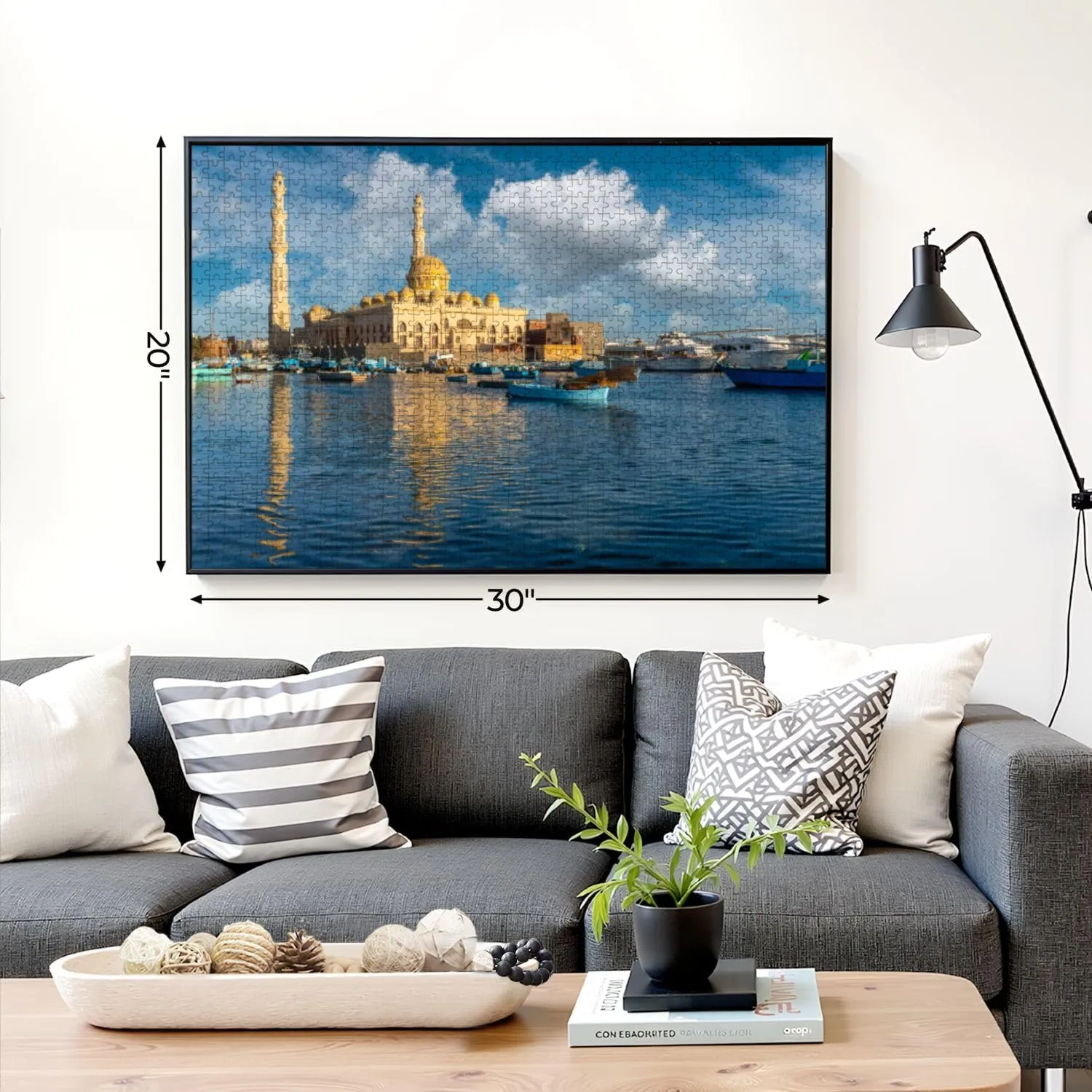 Puzzles for Adults 1000 Pieces Hurghada Reflecting red sea Fishing Boats Sunset Wooden Jigsaw Puzzles Challenging Fun Educational Family Games Kid Toys Art Work Gift Home Decor