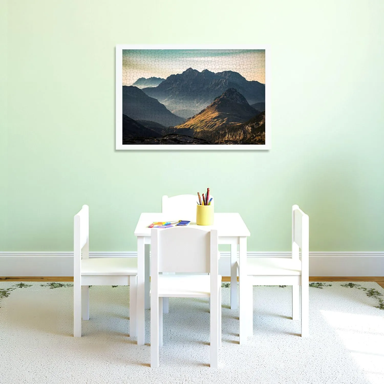 Puzzles for Adults 1000 Pieces Late Autumn Sunset Alpine Pastures Mountains Austria Wooden Jigsaw Puzzles Challenging Fun Educational Family Games Kid Toys Art Work Gift Home Decor