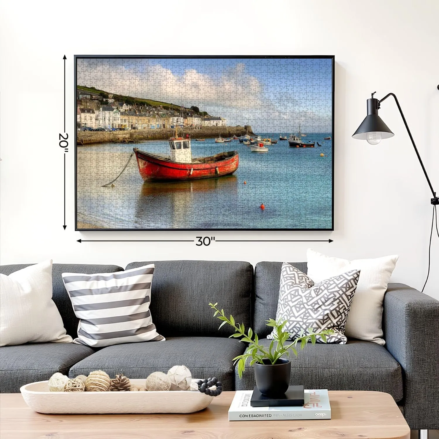 Puzzles for Adults 1000 Pieces Mousehole Fishing Village Penzance Cornwall England Fishing Wooden Jigsaw Puzzles Challenging Fun Educational Family Games Kid Toys Art Work Gift Home Decor