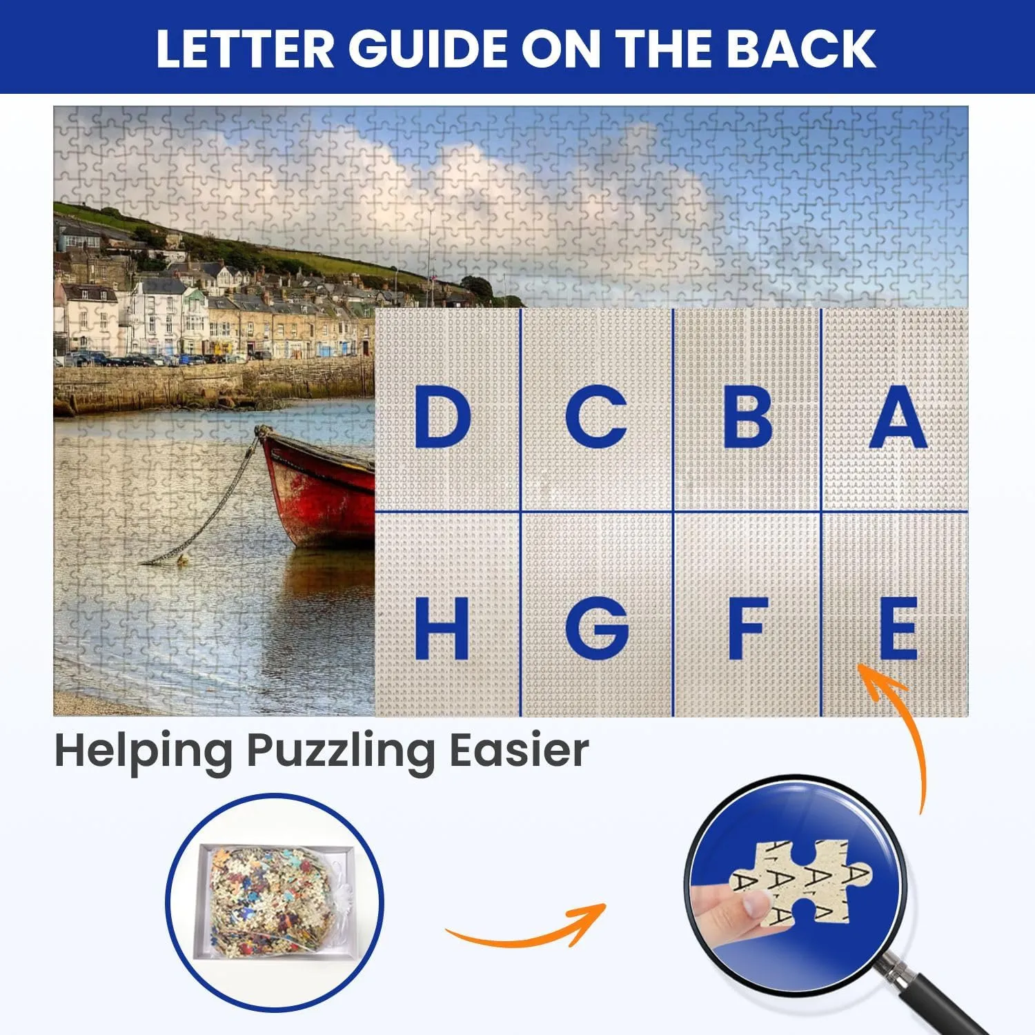 Puzzles for Adults 1000 Pieces Mousehole Fishing Village Penzance Cornwall England Fishing Wooden Jigsaw Puzzles Challenging Fun Educational Family Games Kid Toys Art Work Gift Home Decor