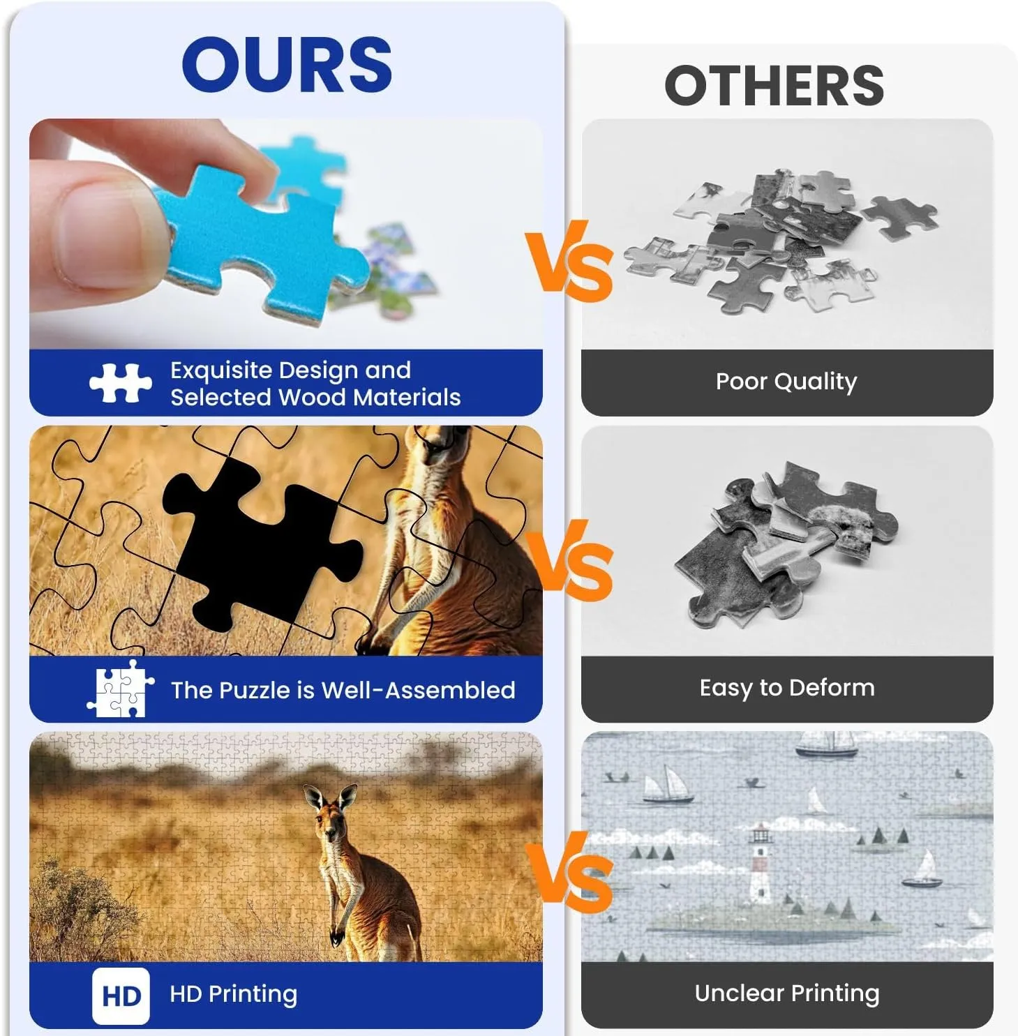 Puzzles for Adults 1000 Pieces Red Kangaroo grasslands Australian Wooden Jigsaw Puzzles Challenging Fun Educational Family Games Kid Toys Art Work Gift Home Decor