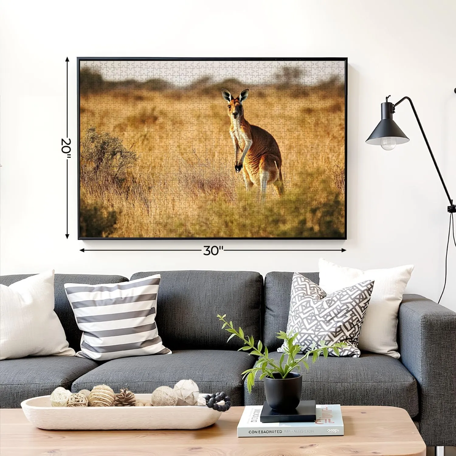 Puzzles for Adults 1000 Pieces Red Kangaroo grasslands Australian Wooden Jigsaw Puzzles Challenging Fun Educational Family Games Kid Toys Art Work Gift Home Decor