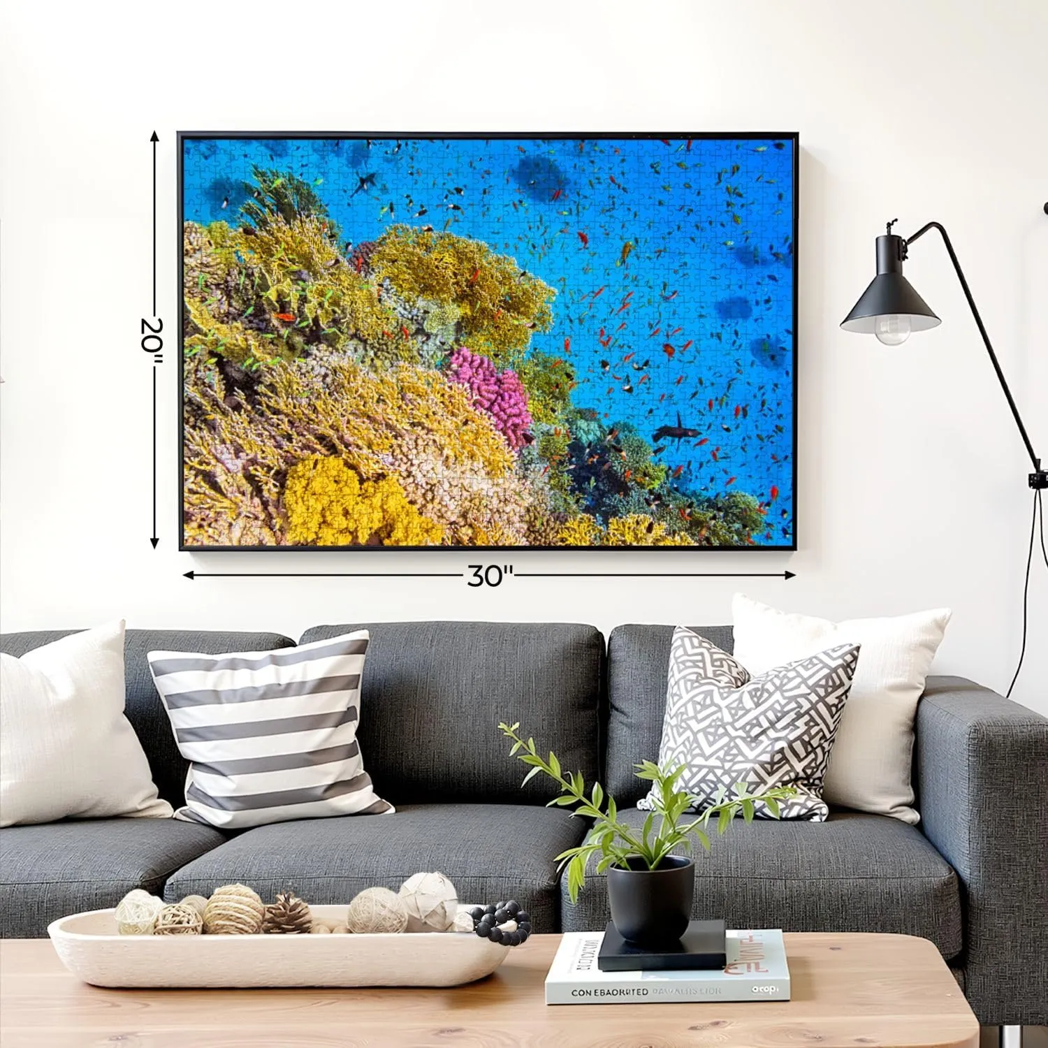 Puzzles for Adults 1000 Pieces School Fishes Goral Garden Red Sea Wooden Jigsaw Puzzles Challenging Fun Educational Family Games Kid Toys Art Work Gift Home Decor