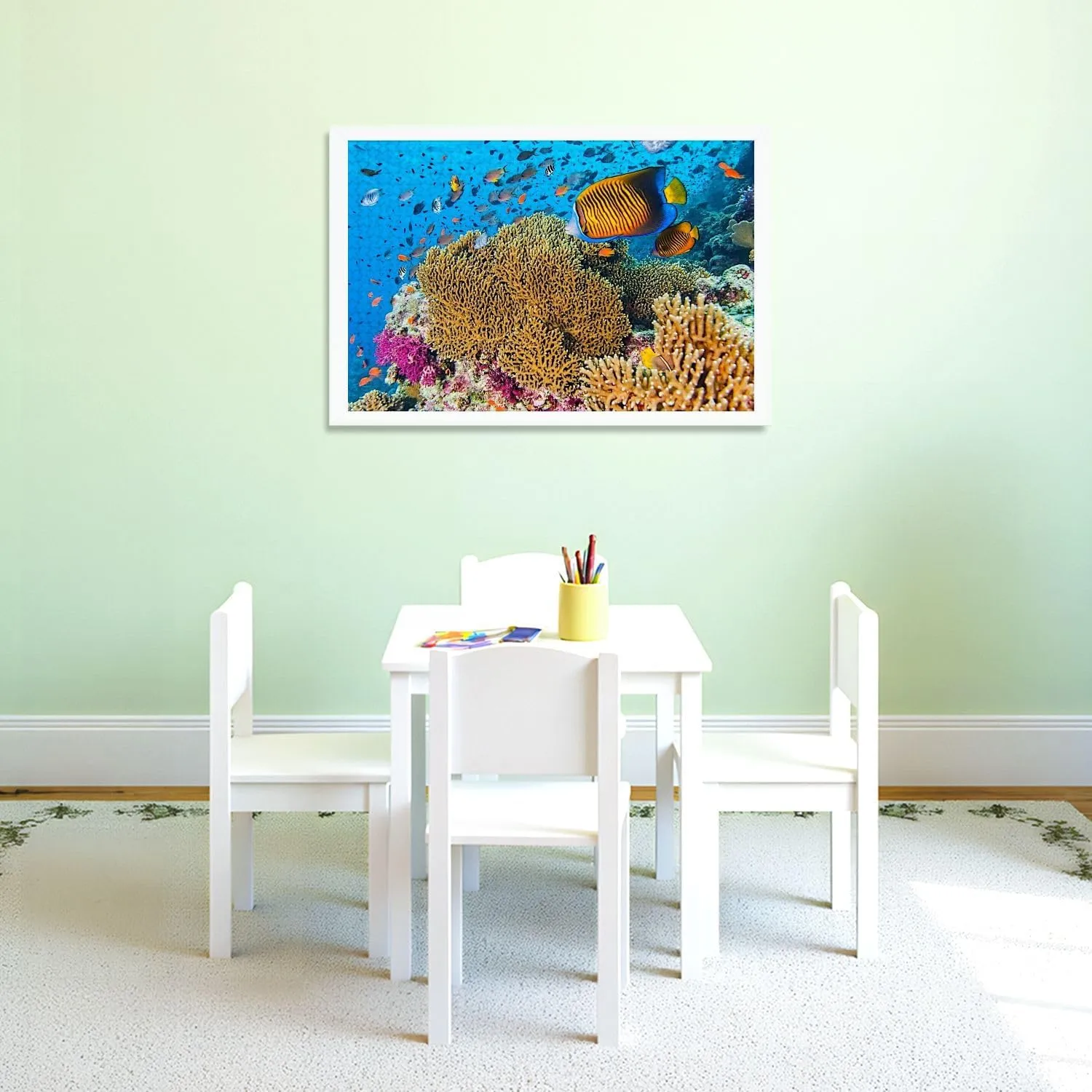 Puzzles for Adults 1000 Pieces School Fishes Goral Garden Wooden Jigsaw Puzzles Challenging Fun Educational Family Games Kid Toys Art Work Gift Home Decor