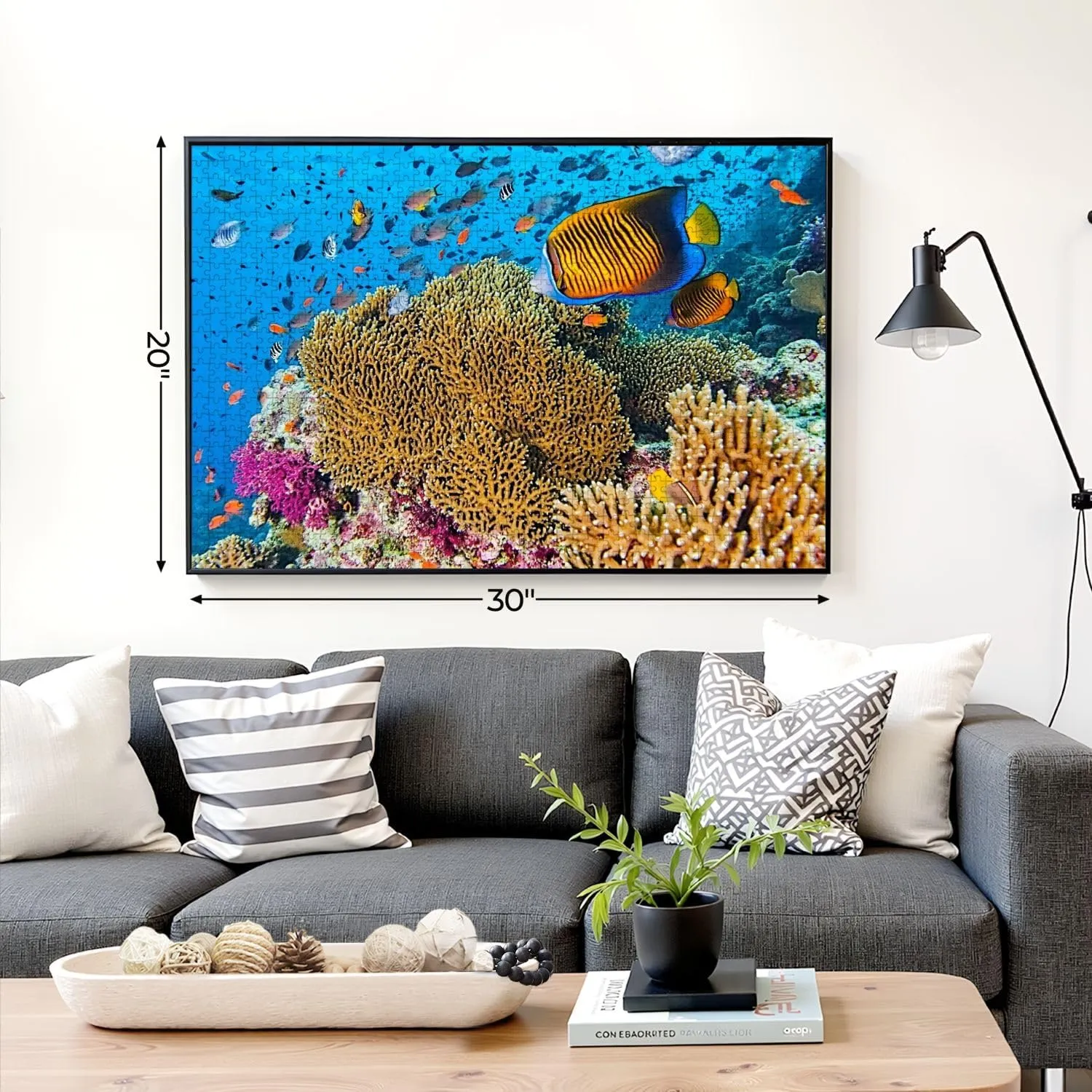 Puzzles for Adults 1000 Pieces School Fishes Goral Garden Wooden Jigsaw Puzzles Challenging Fun Educational Family Games Kid Toys Art Work Gift Home Decor
