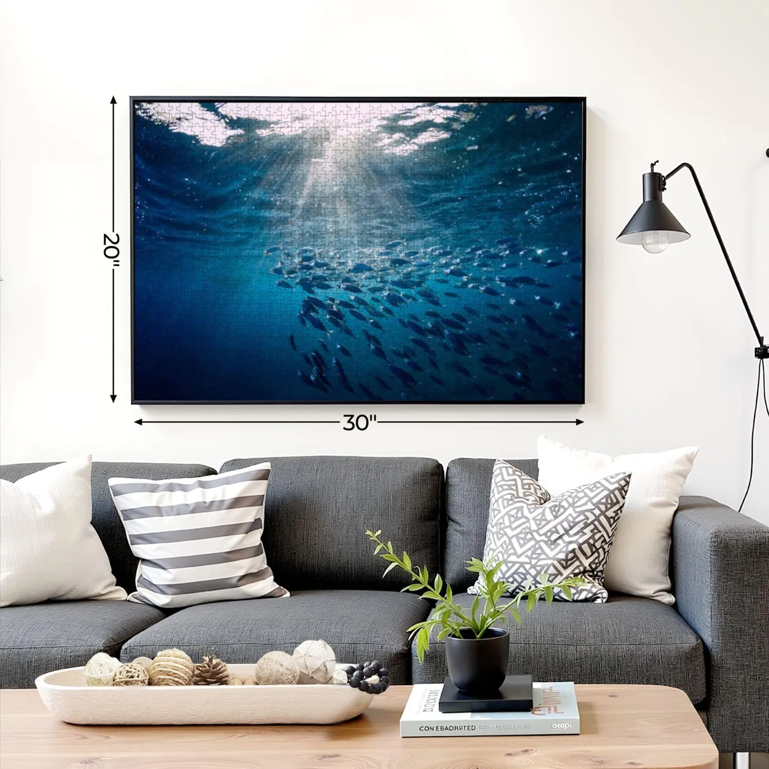 Puzzles for Adults 1000 Pieces Underwater Wild World Tuna Fishes Wooden Jigsaw Puzzles Challenging Fun Educational Family Games Kid Toys Art Work Gift Home Decor
