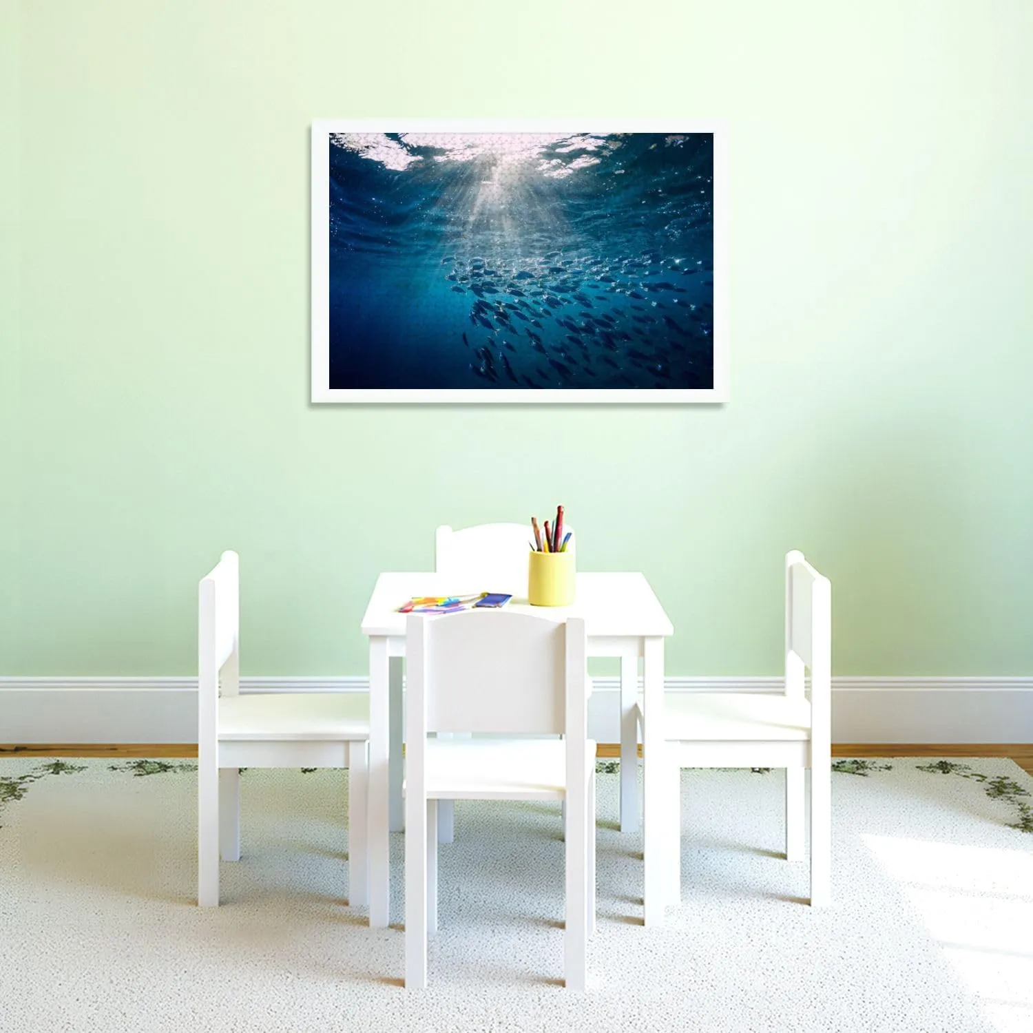 Puzzles for Adults 1000 Pieces Underwater Wild World Tuna Fishes Wooden Jigsaw Puzzles Challenging Fun Educational Family Games Kid Toys Art Work Gift Home Decor