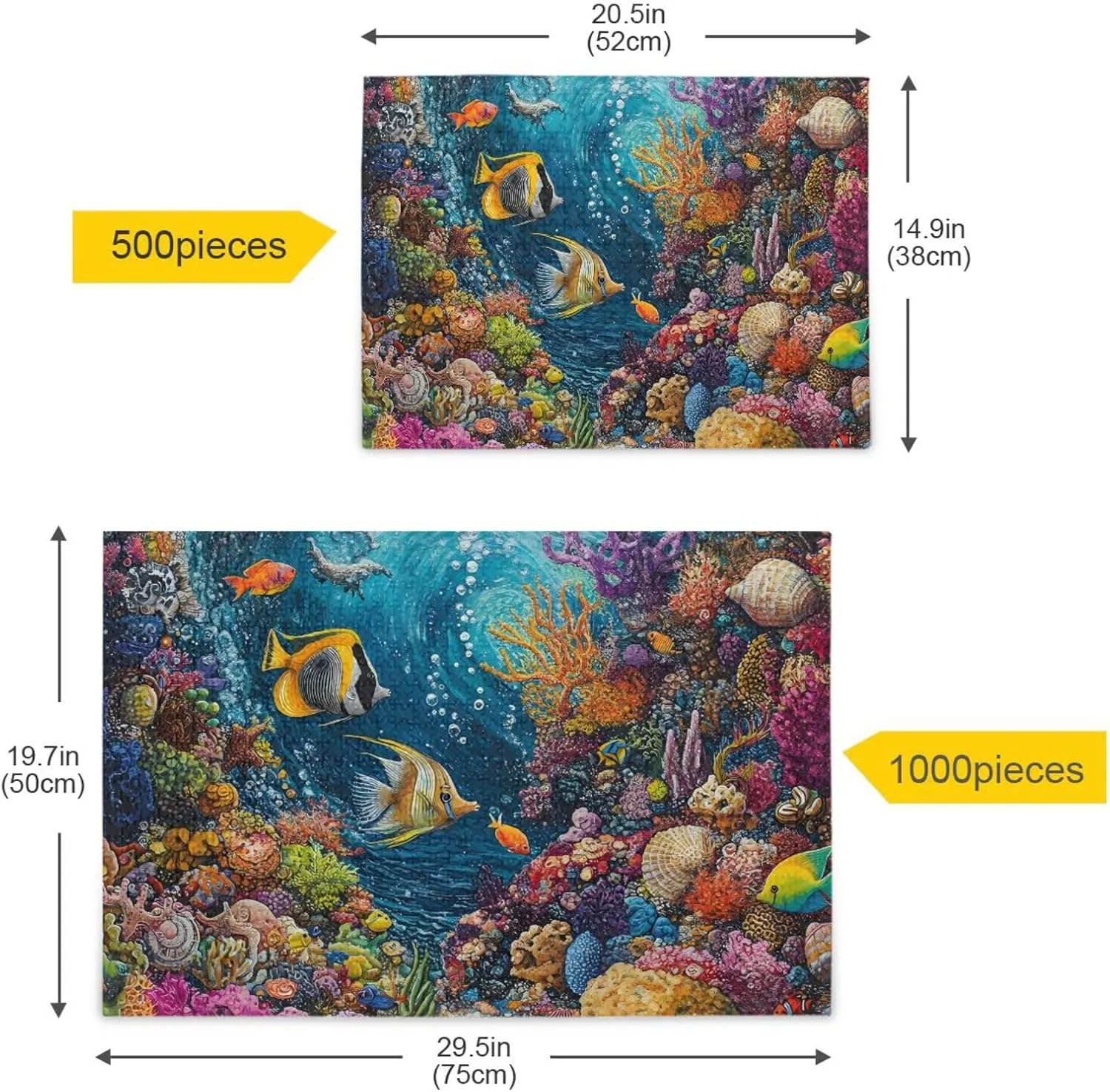 Puzzles for Adults 500 Piece Undersea Fish Jigsaw Puzzles for Kids Toy Game Gift 202b8696