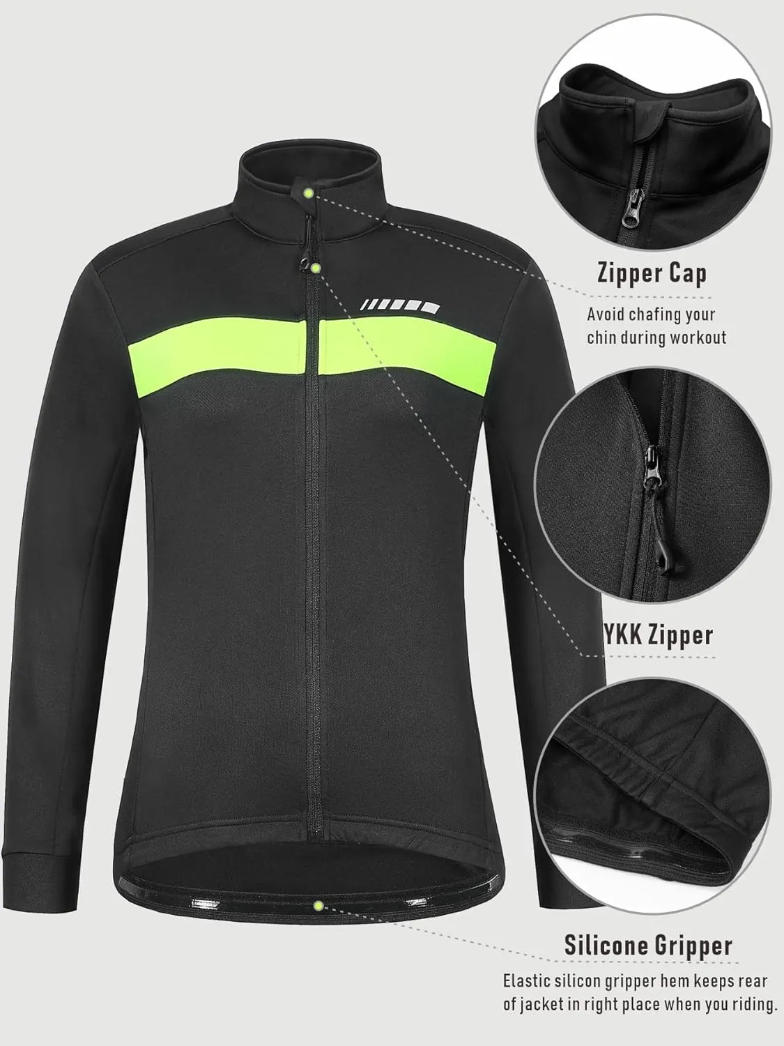 qualidyne Women's Thermal Cycling Jersey Long Sleeve Winter 3 Pockets Bike Fleece Jackets Windproof Biking Coat Cold Weather