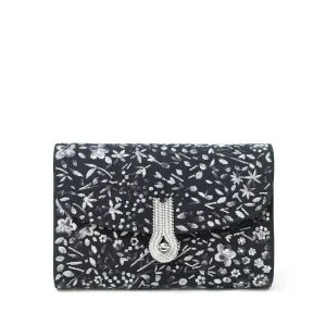 QUEEN MID CANVAS FIORI BLACK  🌿