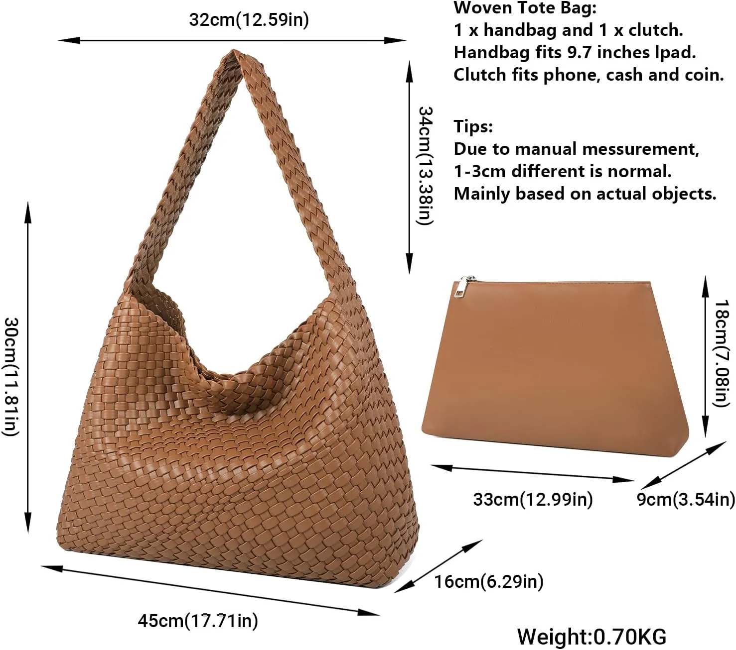 Queenoris Fashion Woven Purse for Women Top-handle Shoulder Bag Soft Summer Hobo Tote Bag