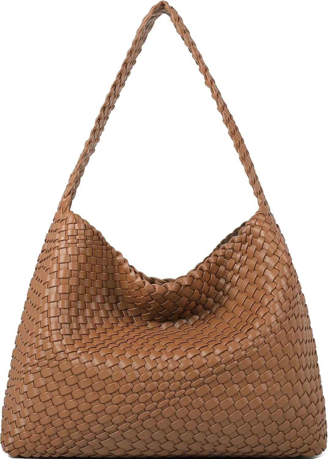 Queenoris Fashion Woven Purse for Women Top-handle Shoulder Bag Soft Summer Hobo Tote Bag