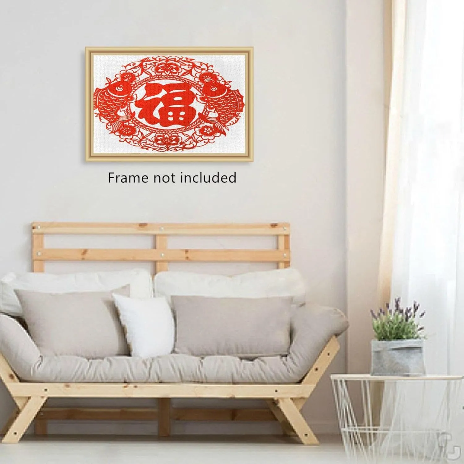 QUGRL Blessing Fish Chinese Jigsaw Puzzle 1000 Pieces for Adults Teens Good Luck Red DIY Wall Art Intellectual Decompressing Educational Fun Game