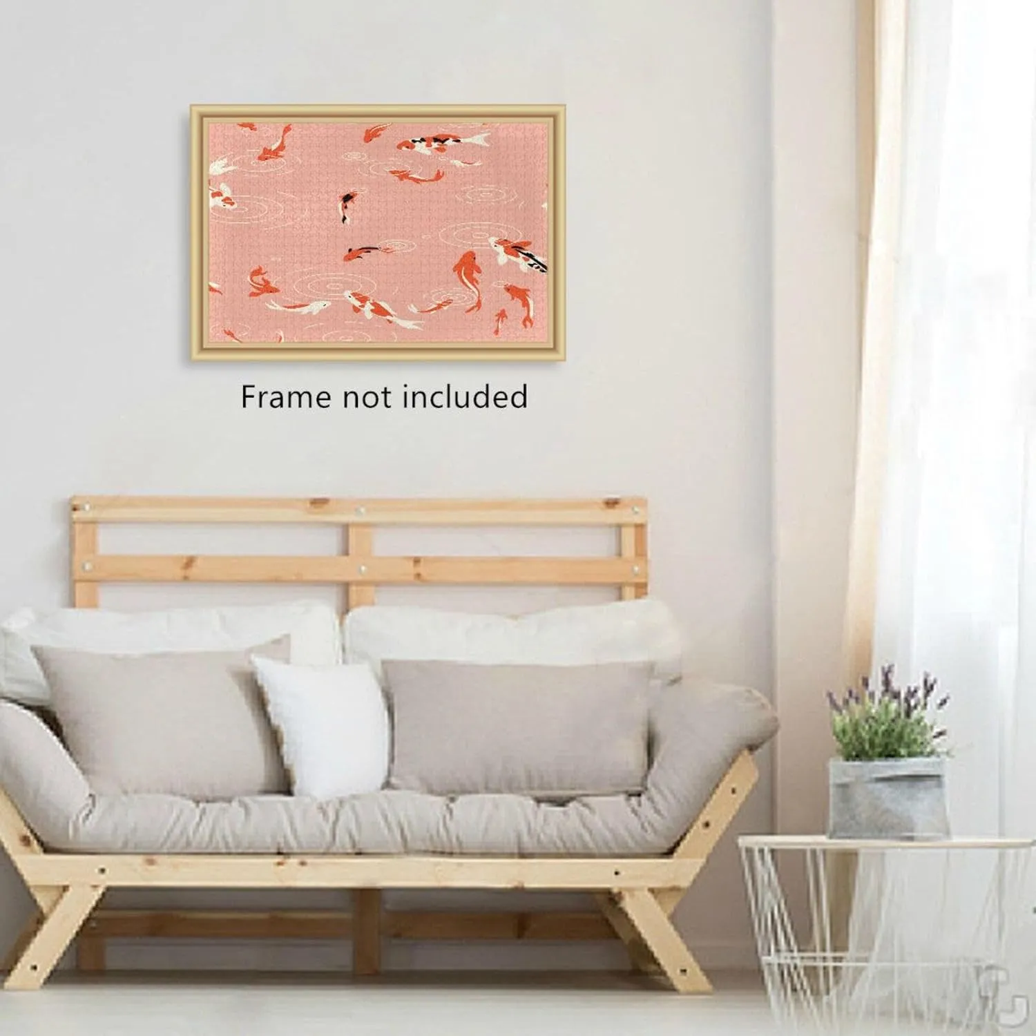 QUGRL Carp Koi Fish Jigsaw Puzzle 1000 Pieces for Adults Teens Japanese Pink DIY Wall Art Intellectual Decompressing Educational Fun Game
