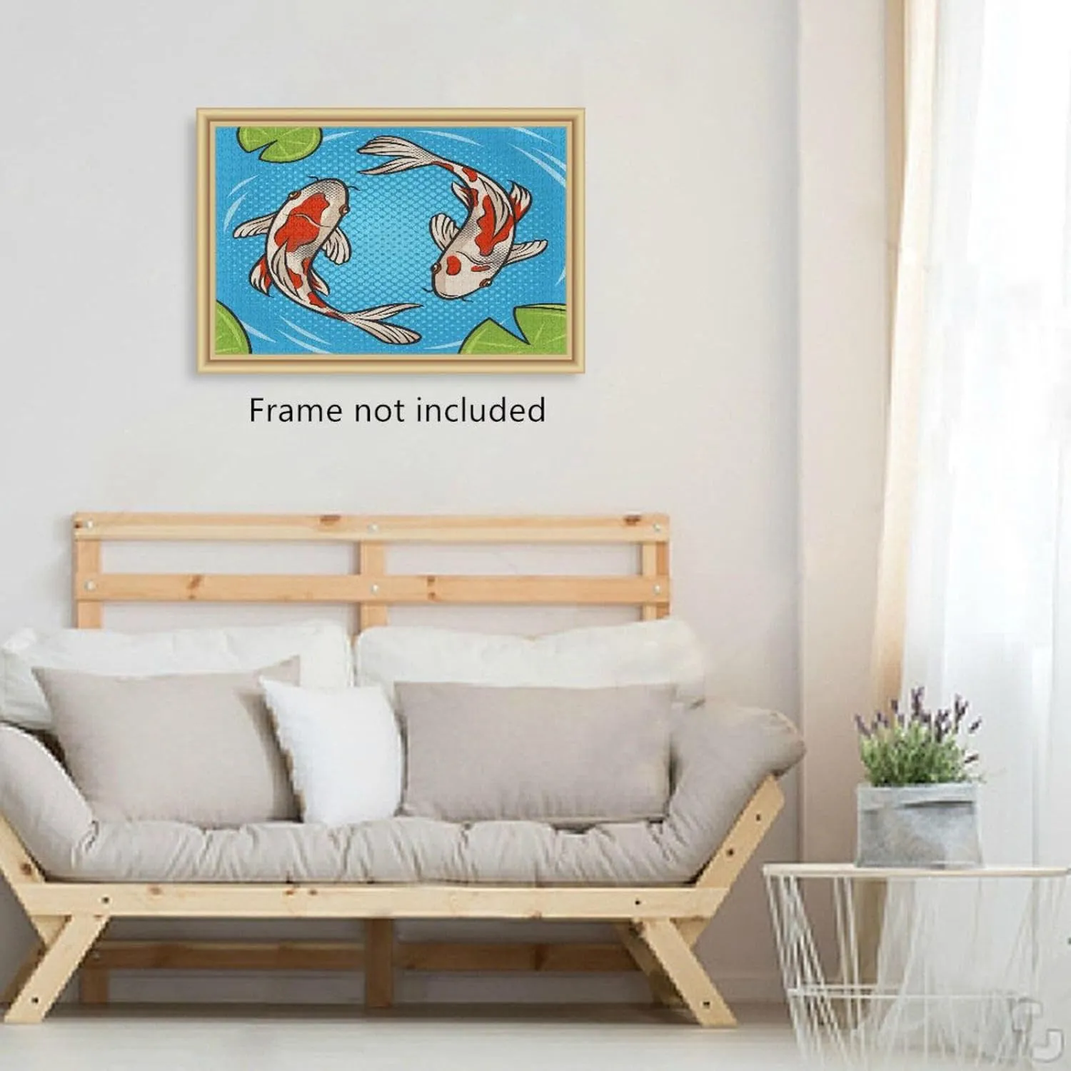 QUGRL Koi Carp Fish Cartoon Jigsaw Puzzle 1000 Pieces for Adults Teens Water Pool Leaves DIY Wall Art Intellectual Decompressing Educational Fun Game