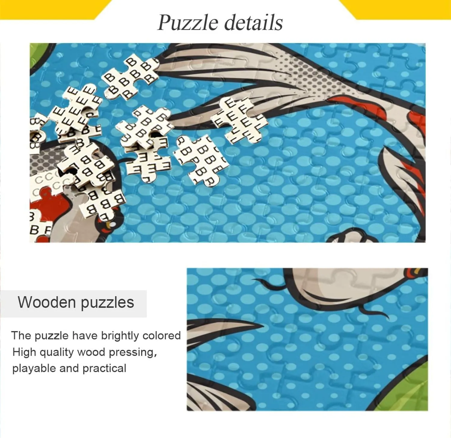 QUGRL Koi Carp Fish Cartoon Jigsaw Puzzle 1000 Pieces for Adults Teens Water Pool Leaves DIY Wall Art Intellectual Decompressing Educational Fun Game