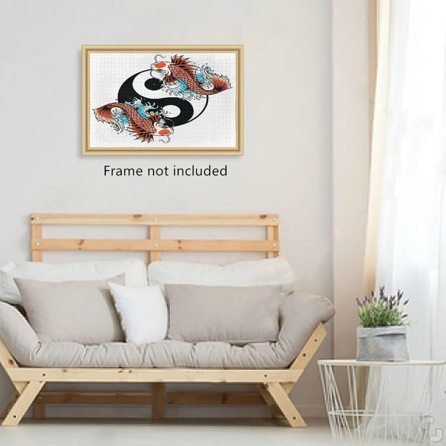 QUGRL Koi Yin Yang Fish Jigsaw Puzzle 1000 Pieces for Adults Teens Chinese Symbol DIY Wall Art Intellectual Decompressing Educational Fun Game