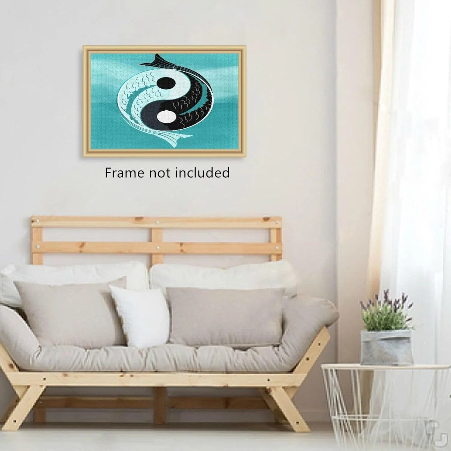 QUGRL Yin Yang Japanese Jigsaw Puzzle 1000 Pieces for Adults Teens Harmony Koi Fish DIY Wall Art Intellectual Decompressing Educational Fun Game