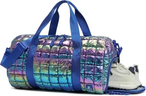 Quilted Duffel Bag for Women, Puffer Gym Duffle Bag with Shoe Compartment Lightweight Large Crossbody Sport Travel Bag Tote Nebula