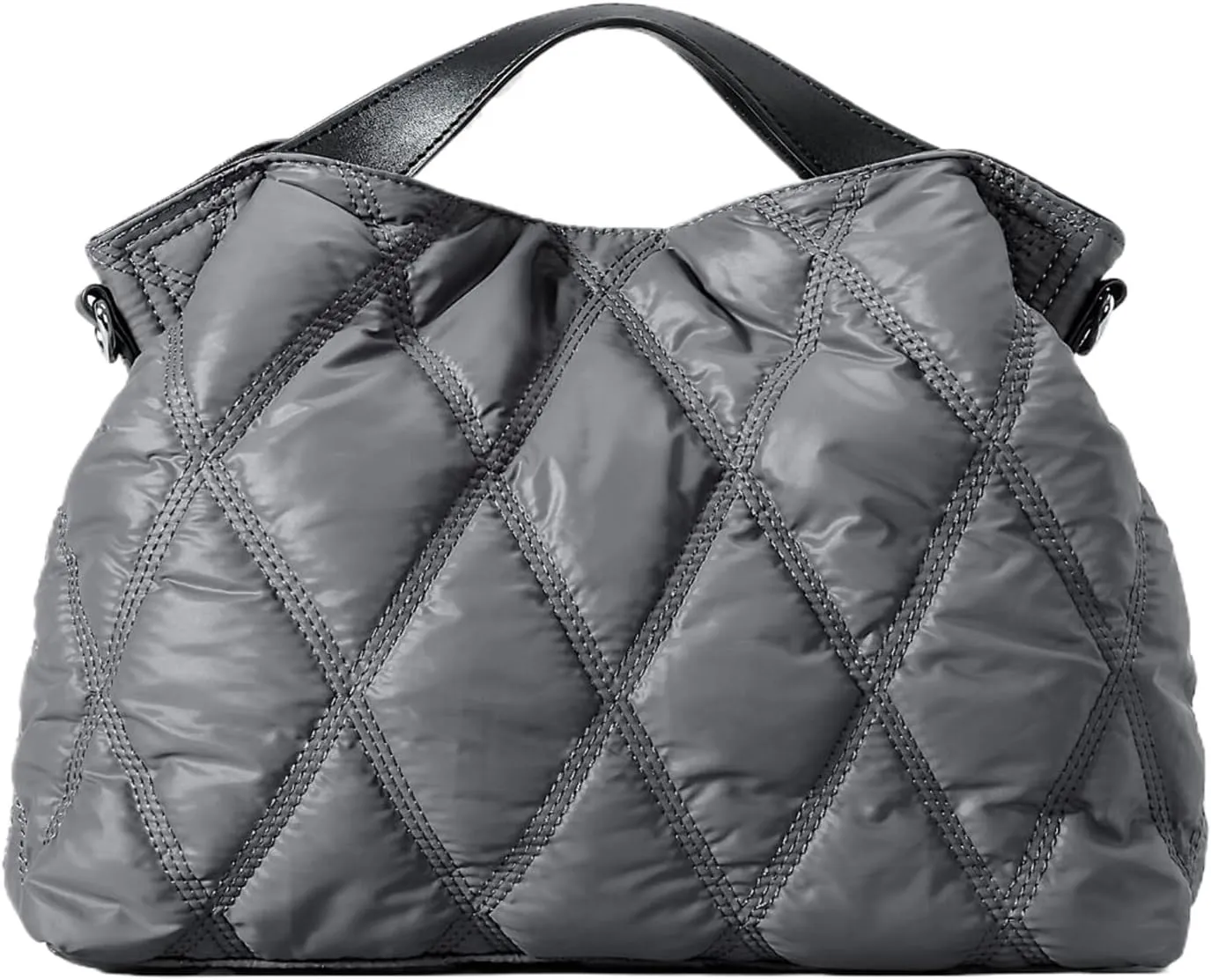 Quilted Tote Bag for Women, Soft Puffer Bag Lightweight Trendy Crossbody Bags Purse with Long Shoulder Strap