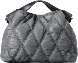 Quilted Tote Bag for Women, Soft Puffer Bag Lightweight Trendy Crossbody Bags Purse with Long Shoulder Strap