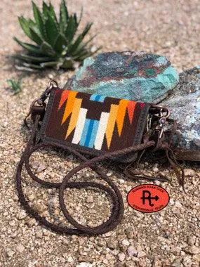"The Pecos" Crossbody Double Zip Wallet Wristlet Organizer in Rio Rancho Wool