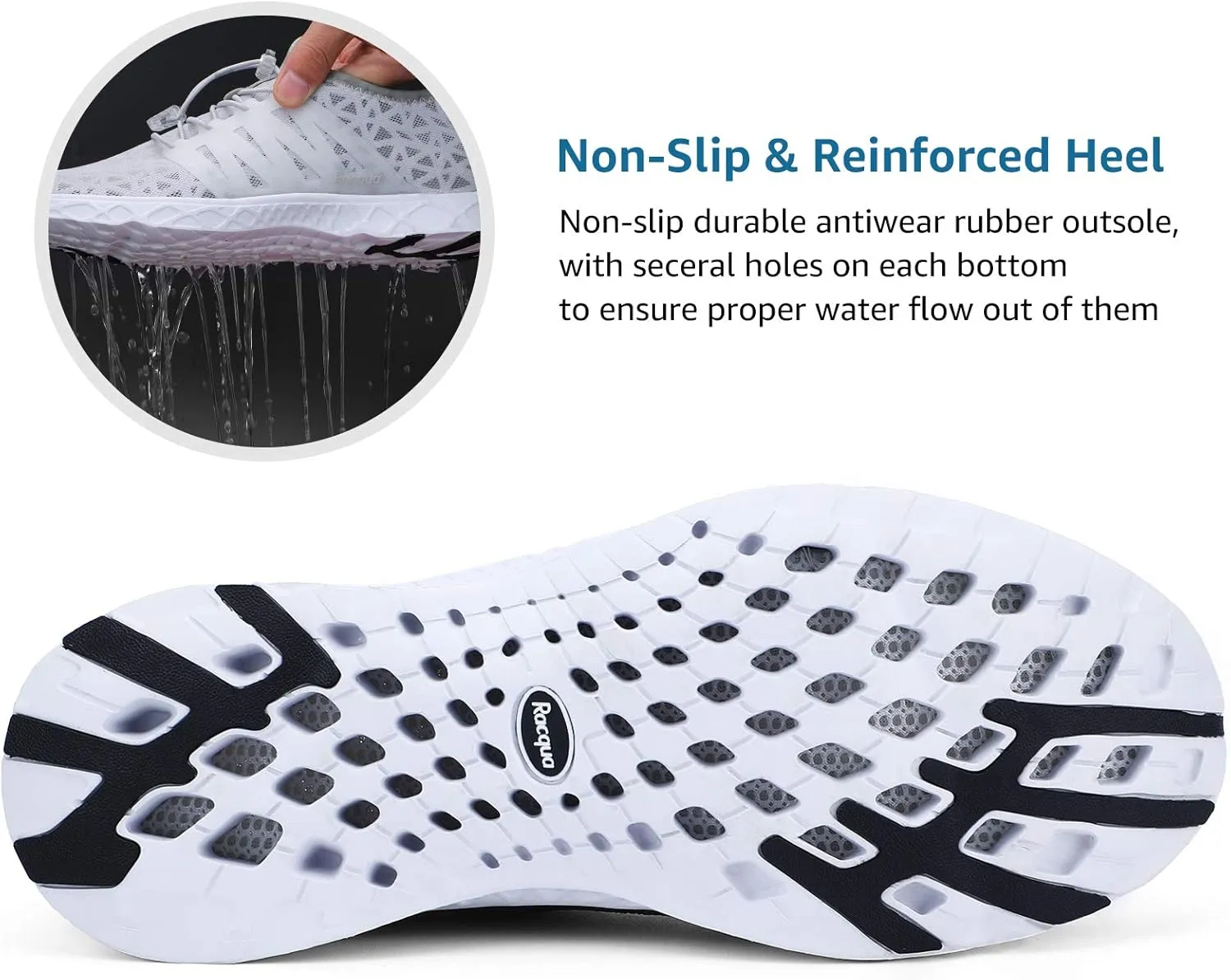 Racqua Women Men Breathable Mesh Water Shoes