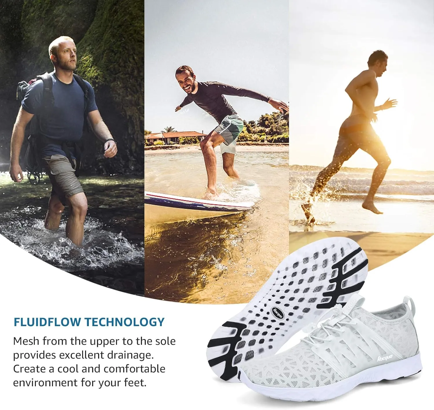Racqua Women Men Breathable Mesh Water Shoes
