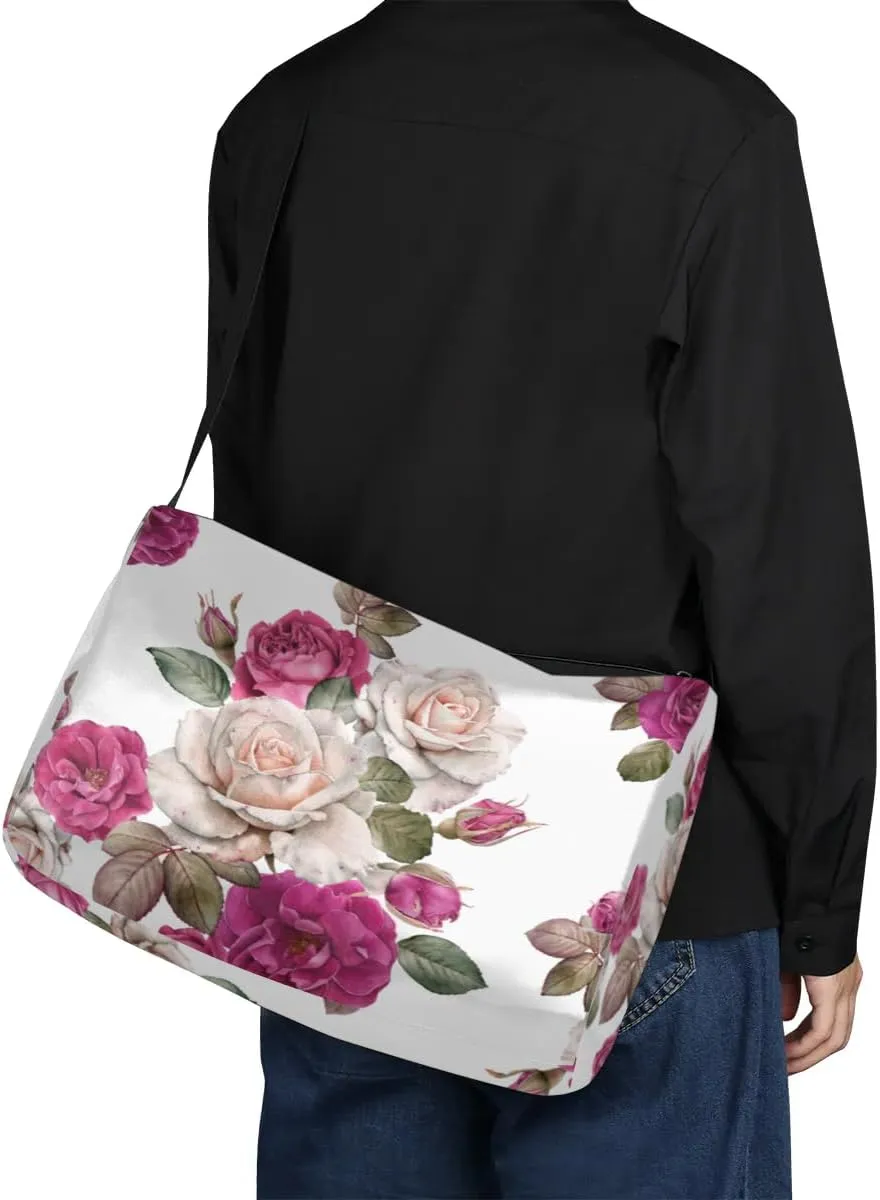 Radiant Flower Roses Small Gym Bag for Men Women Workout Sport Duffle Bag Waterproof Weekender Overnight Bag Lightweight Carry on Tote Bag Crossbody Shoulder Travel Bag for Swim Yoge Dance
