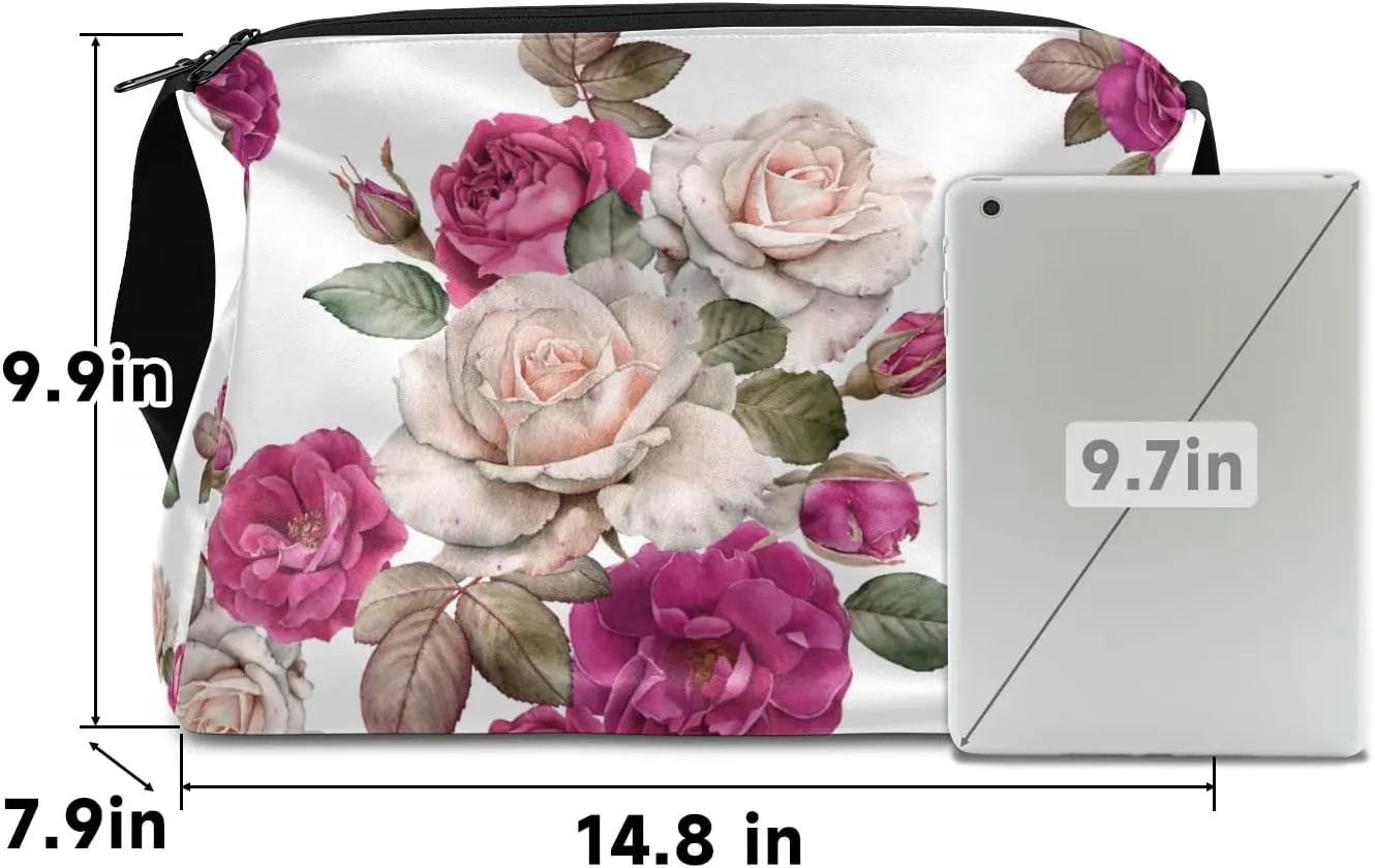 Radiant Flower Roses Small Gym Bag for Men Women Workout Sport Duffle Bag Waterproof Weekender Overnight Bag Lightweight Carry on Tote Bag Crossbody Shoulder Travel Bag for Swim Yoge Dance