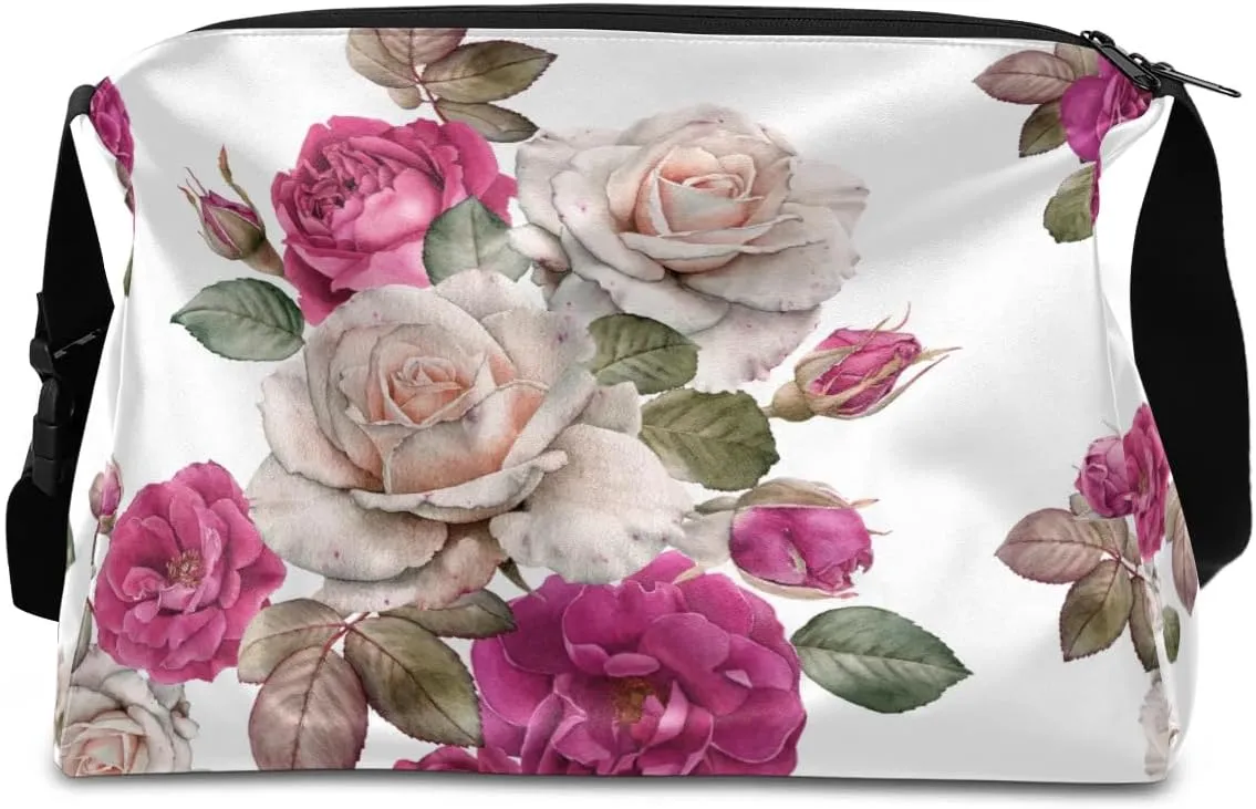 Radiant Flower Roses Small Gym Bag for Men Women Workout Sport Duffle Bag Waterproof Weekender Overnight Bag Lightweight Carry on Tote Bag Crossbody Shoulder Travel Bag for Swim Yoge Dance