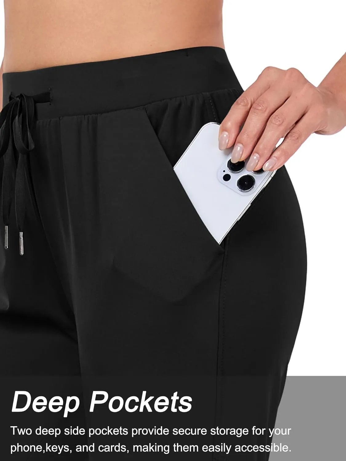 Rapoo 27"/29"/31" Soft, Skin-Friendly, and Highly Elastic Women's Joggers Sweatpants Pants with Pockets