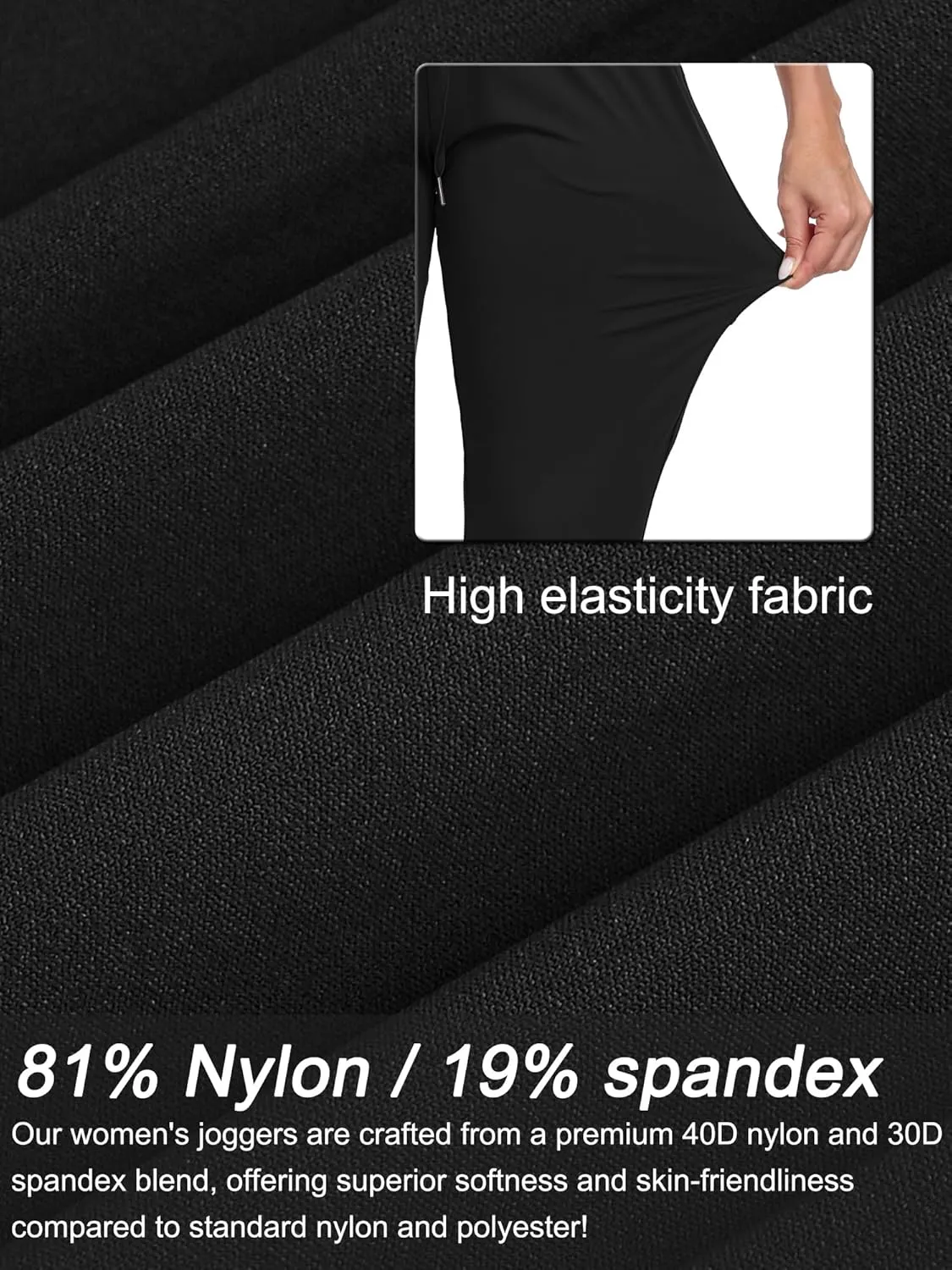 Rapoo 27"/29"/31" Soft, Skin-Friendly, and Highly Elastic Women's Joggers Sweatpants Pants with Pockets