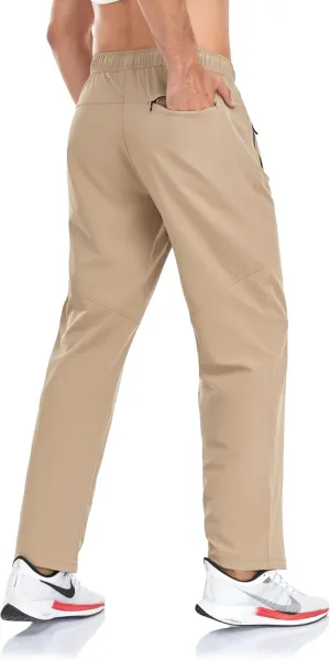 Rapoo Men's Lightweight Pants with Zipper Pockets Quick Dry Workout Athletic Travel Pants