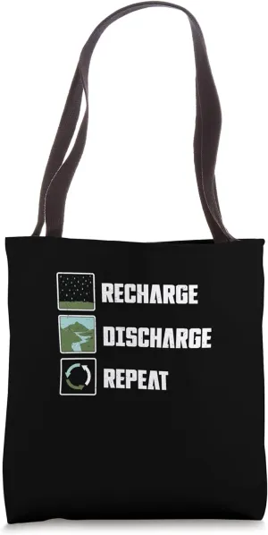 Recharge Discharge Repeat Funny Hydrogeology Engineering Tote Bag