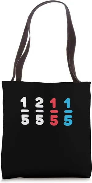 Red Fifth Blue Fifth Math Fractions Mathematicians Tote Bag