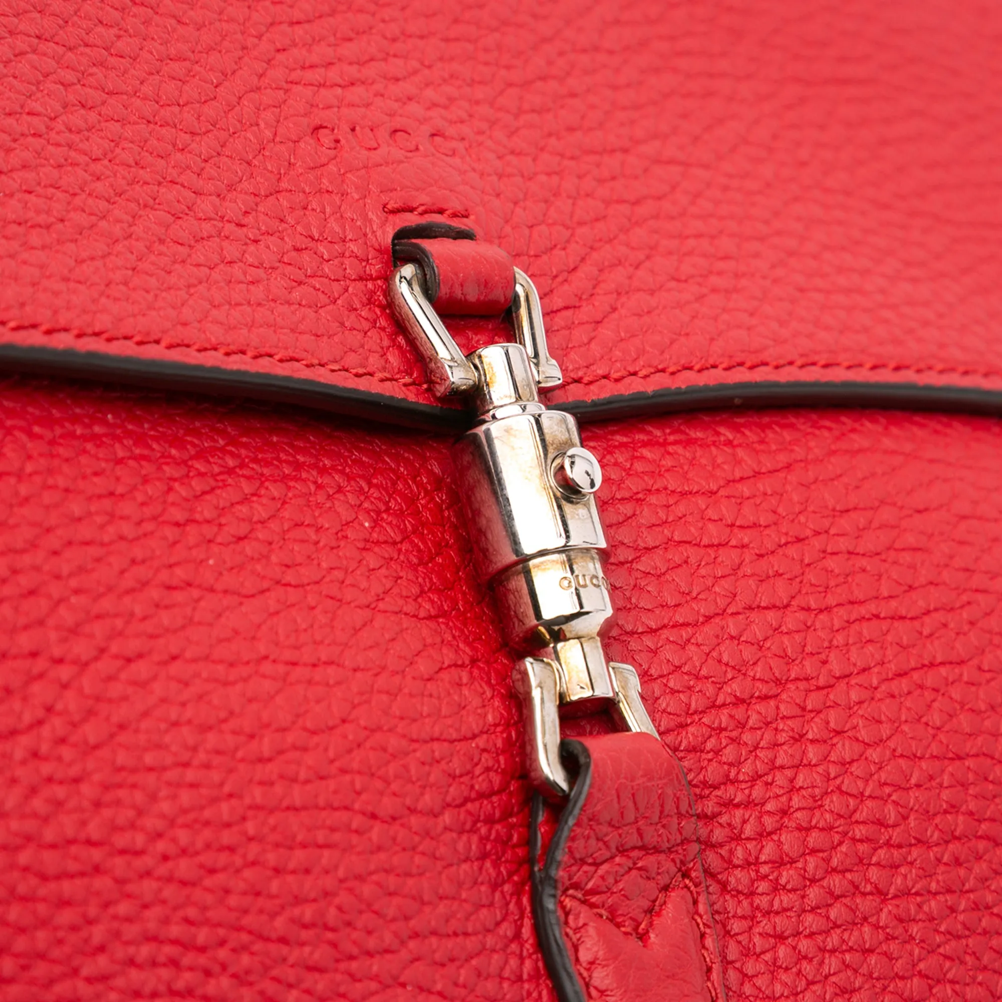 Red Gucci Leather Soft Jackie Convertible Crossbody