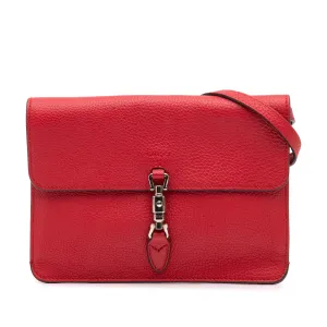Red Gucci Leather Soft Jackie Convertible Crossbody