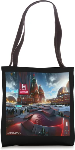 RED SQUARE 2972 ORIGINAL AI DIGITALLY GENERATED ARTWORK Tote Bag