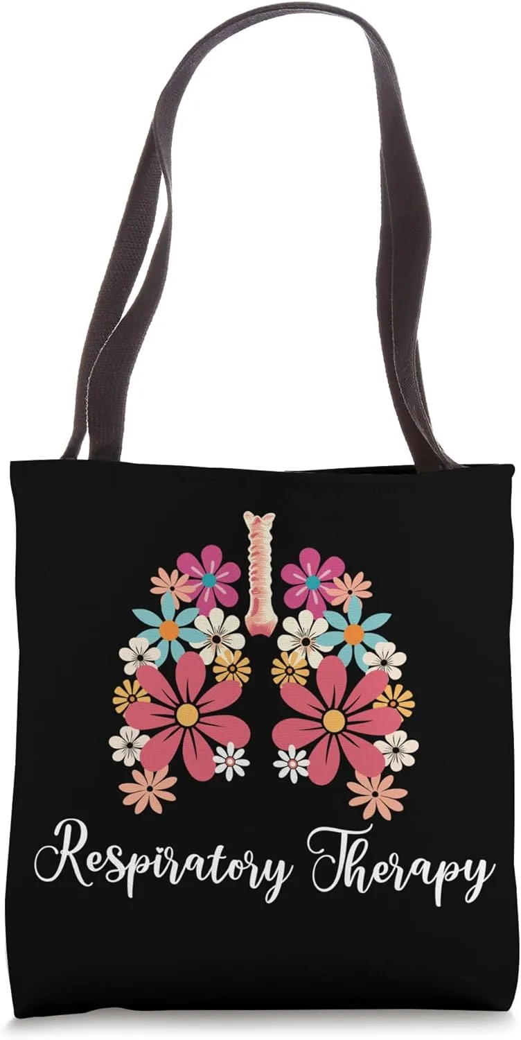 Respiratory Therapist Flowers RT Respiratory Therapy Tote Bag