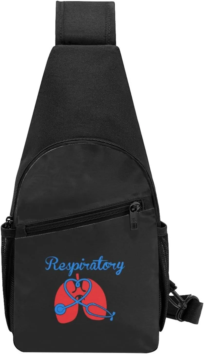 Respiratory Therapist Stethoscope Unisex Chest Bag Lightweight Crossbody Shoulder Bag Travel Pocket