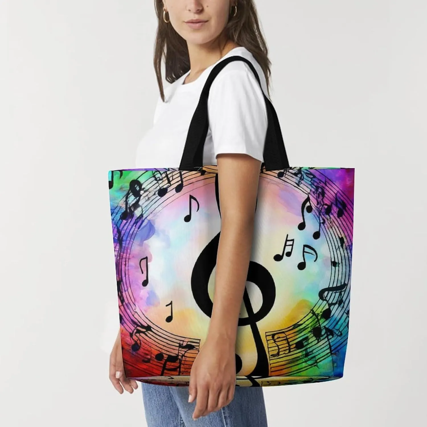 Reusable Grocery Bag for Women, Portable Large Shopping Storage Bag Casual Shoulder Handbags