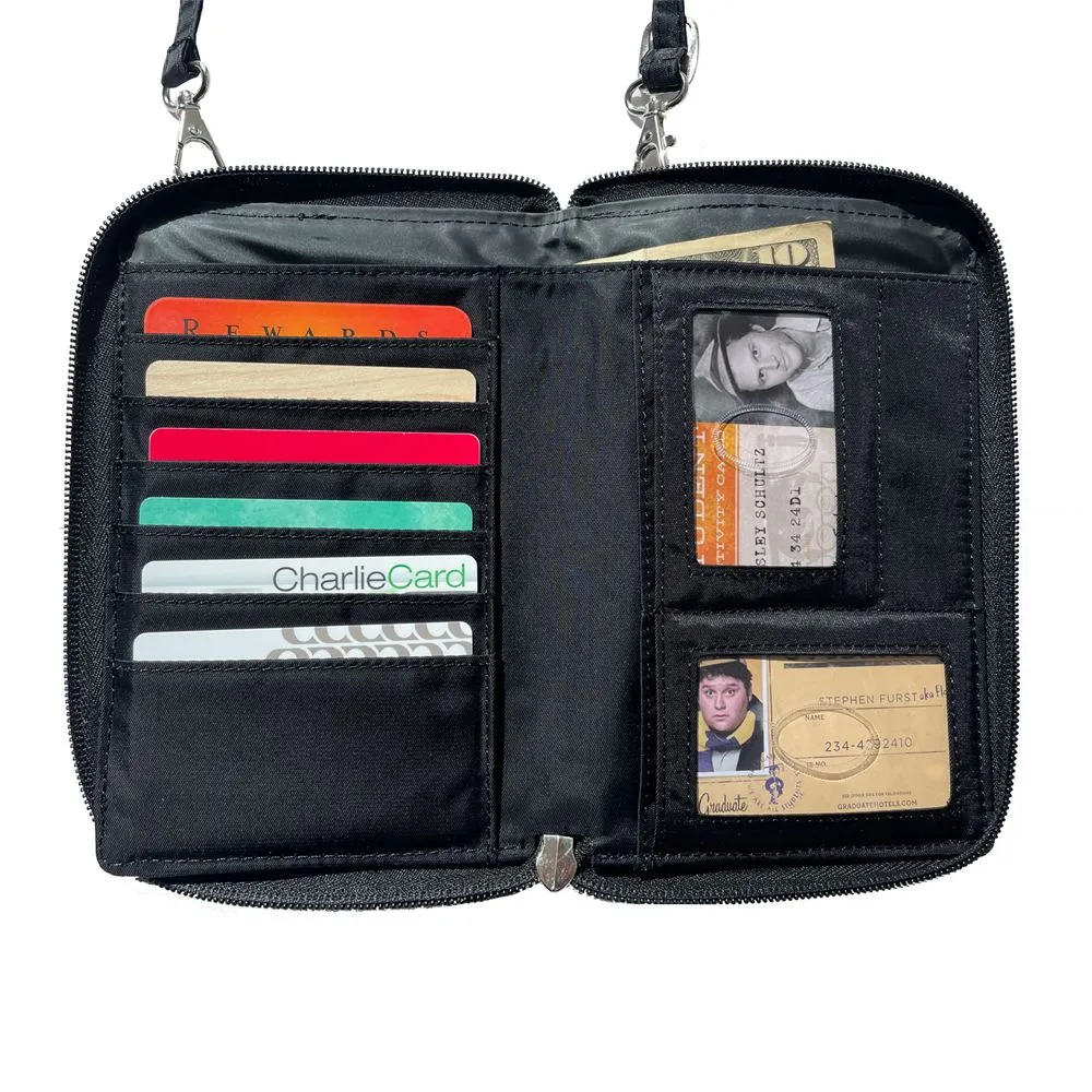 RFID Blocking Cambridge Crossbody Phone Wallet Black