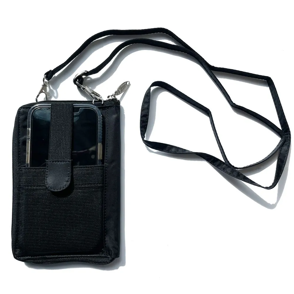 RFID Blocking Cambridge Crossbody Phone Wallet Black