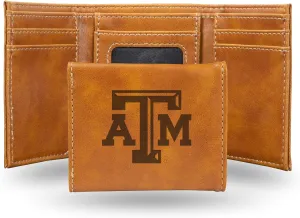 Rico Industries NCAA Laser Engraved Trifold Laser Engraved Tri-Fold Wallet - Men's Accessory