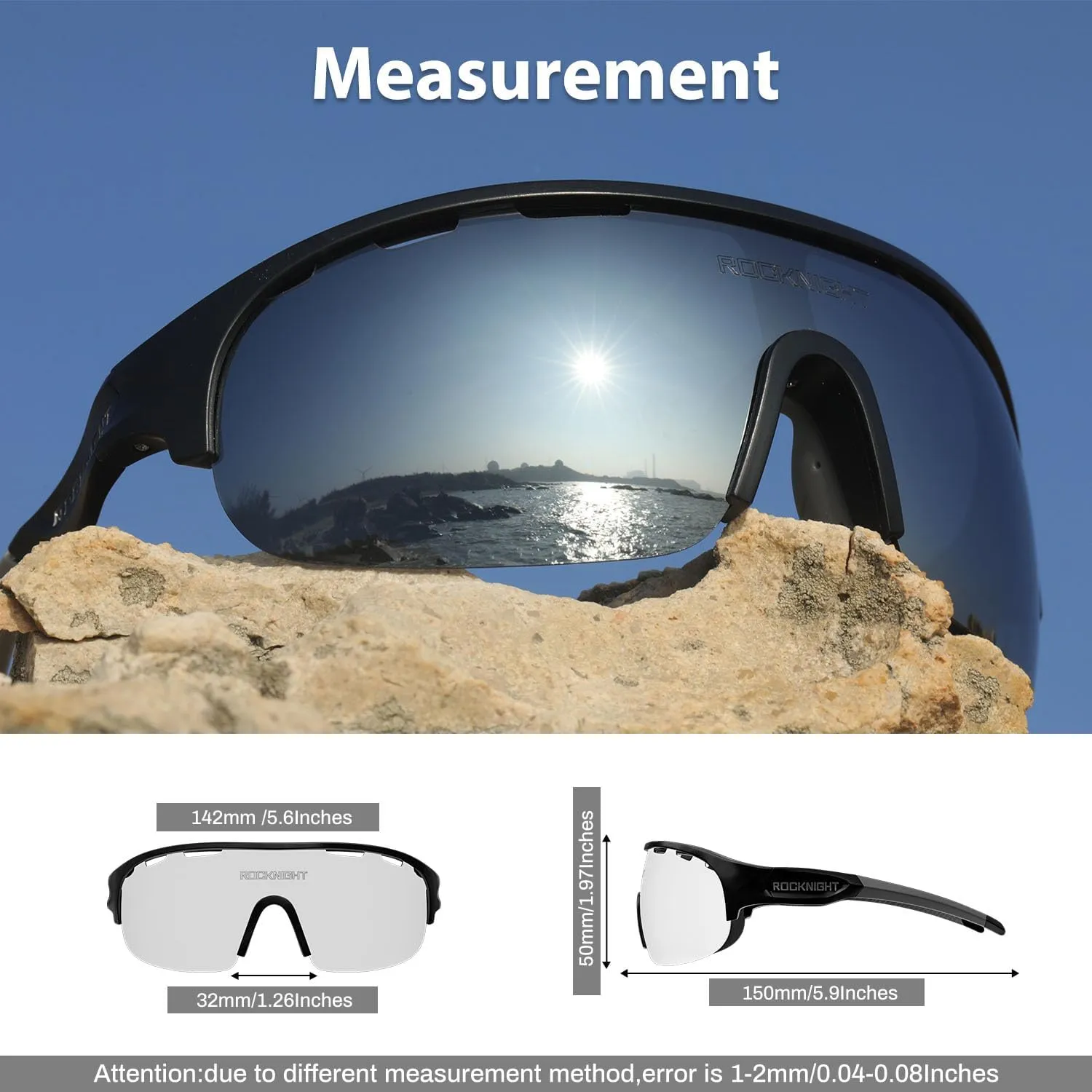 ROCKNIGHT HD Polarized Sports Sunglasses for Cycling, Biking, Baseball & Volleyball Etc- UV Protection, Lightweight & Durable
